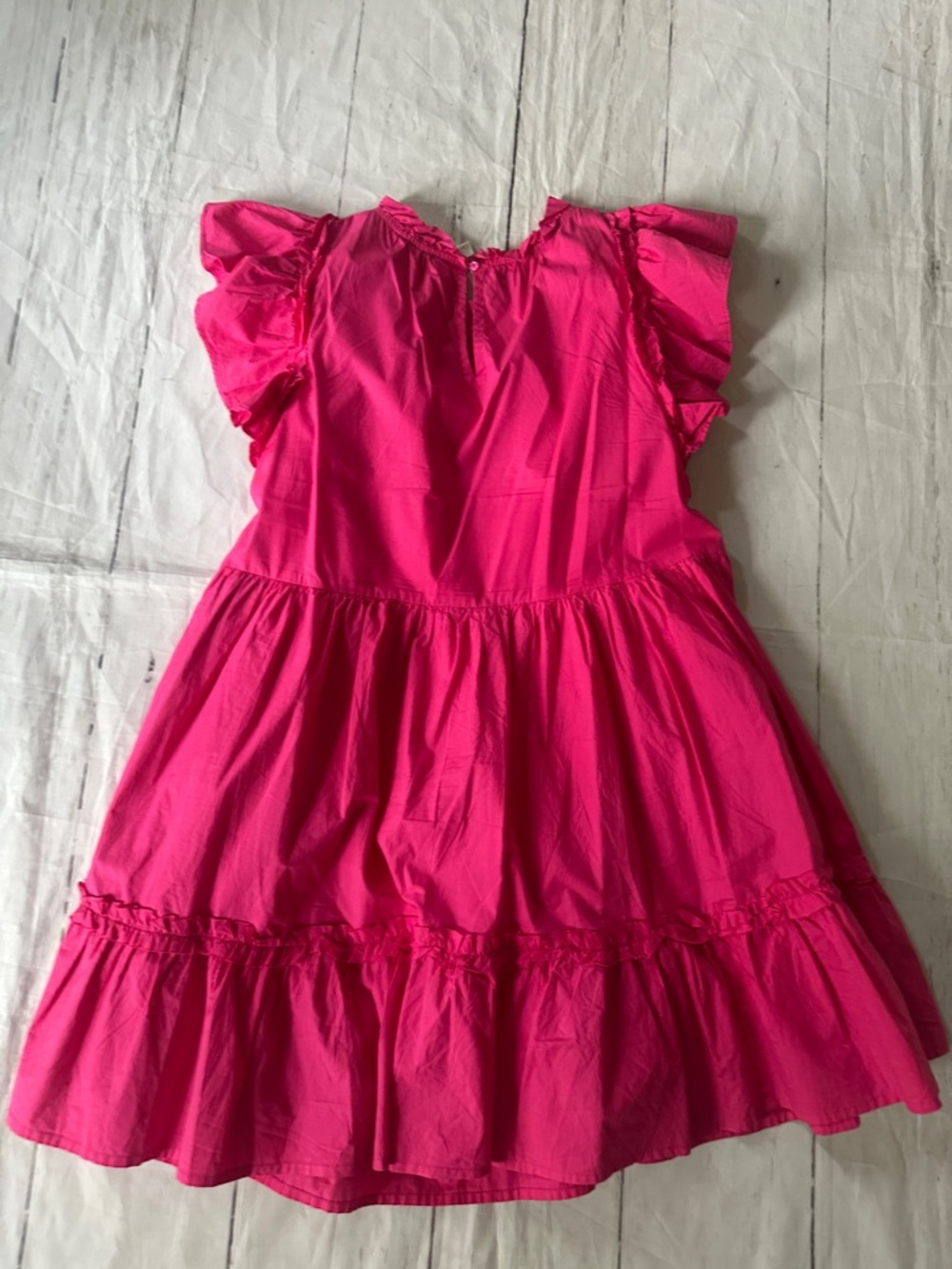 Caroline Constas Hot Pink Flutter Sleeve Cotton Dress size medium - Picture 9 of 9